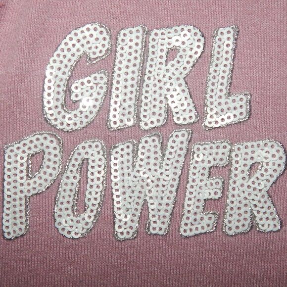 FREESTYLE girls size 7 pink girl power sequin stripe full zip thin sporty jacket - Picture 6 of 8